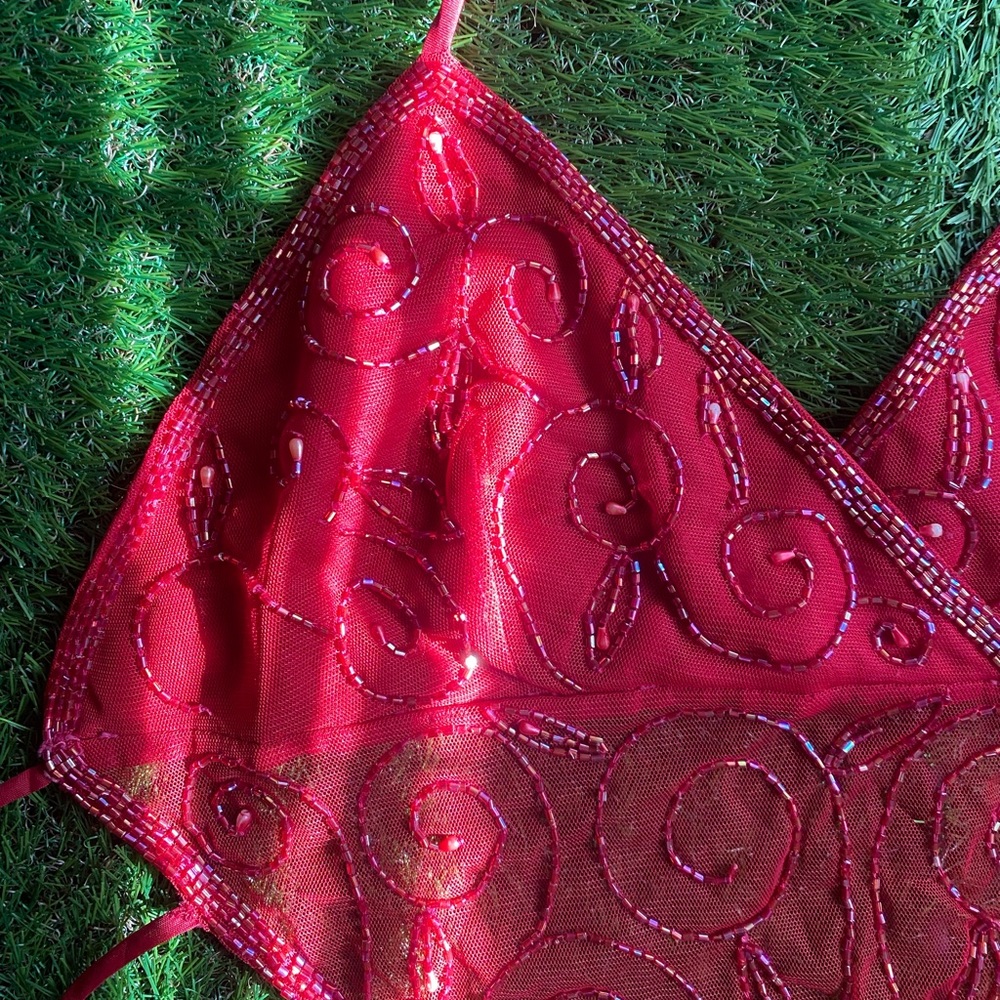 Beaded Red Top - Picture 7 of 17